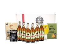 Italian Moretti Lovers Beer Gift Hamper Gourmet Premium Selection Box 6 x Moretti 330ml bottles, 1 Moretti Pint Glass, Crisps, Nuts, Parmesan Cheese, Biscuit Snacks