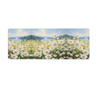 Italian National Flower Pattern Oversized Keyboard and Mouse pad 12x31.5 inches, Lock-Edge Design, Non-Slip and wear-Resistant,