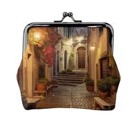 Italian Old Street 1 Print Compact Coin Purse Exquisite Kiss Lock Wallet Cute Mini Pouch Coins Cards Wallet
