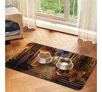 Italian Old Street Absorbent Leather Pet Tablecloth Non-Slip Dining Pad For Puppy Kitten Food Water Bowls