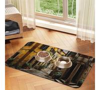 Italian Old Street Absorbent Leather Pet Tablecloth Non-Slip Dining Pad For Puppy Kitten Food Water Bowls