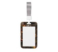 Italian Old Street Id Badge Holder with Detachable Neck Strap, Waterproof Vertical Name Card Holders, for Nurse Students Teachers Staff