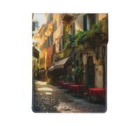 Italian Old Street Print 13-inch Laptop Sleeve, Slim Shockproof Insertion Design Leather Laptop Case for Office, School, Travel