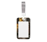 Italian Old Street Print Detachable Neck Lanyardbadge Holder Card Name Protector Cover with Lanyard Strap