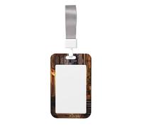 Italian Old Street Print Detachable Neck Lanyardbadge Holder Card Name Protector Cover with Lanyard Strap