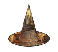 Italian Old Street Print Halloween Witch Hat Unisex For Parties Christmas Parties Carnivals And Cosplay