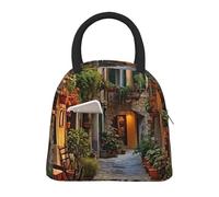 Italian Old Street Print Insulated Lunch Bag Portable Leakproof Reusable Tote Work School Picnic Boys Girls