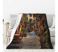 Italian Old Street Print Lightweight Warm Blanket Soft Thick Blankets Bedroom Camping Living Room Traveling