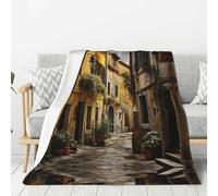 Italian Old Street Print Lightweight Warm Blanket Soft Thick Blankets Bedroom Camping Living Room Traveling