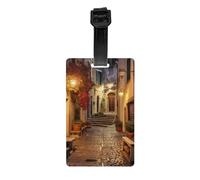 Italian Old Street Print Luggage Tags for Suitcases Identification Labels Waterproof Travel Cruise Daily Use
