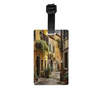 Italian Old Street Print Waterproof Luggage Tags for Air Travel Daily Use Vacation Suitcases Labels Set