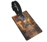 Italian Old Street Printed Backpack ID Labels Versatile Suitcase Tags for Golf Bags and Musical Instrument