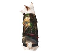Italian Old Street Printed Dog Hoodie Soft Dog Sweatshirt Cute Cat Dog Clothes for Small Dogs Kitten Puppy, XL