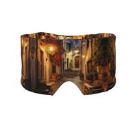 Italian Old Street Printed Sleeping Blindfold, Padded Ear Warmer Mask, Adjustable Head Wrap, for Deep Relaxation