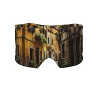 Italian Old Street Printed Sleeping Blindfold, Padded Ear Warmer Mask, Adjustable Head Wrap, for Deep Relaxation