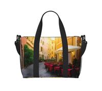 Italian Old Street Printed Women's Tote Bag Portable Crossbody Bag Suitable for Gym Workouts Commuting and Travel