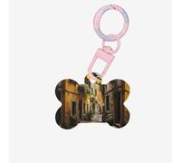 Italian Old Street Printing Bone Shape Dog Tags Double Sided Personalized Pet Pendants for Dogs and Cats