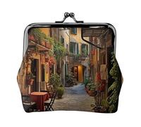 Italian Old Street Printing Small Travel Kit Wallet, Compact Pouch For Camping Adventures And Fishing Trips, Black, One Size, Art Deco