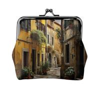 Italian Old Street Printing Small Travel Kit Wallet, Compact Pouch For Camping Adventures And Fishing Trips, Black, One Size, Art Deco