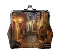 Italian Old Street Printing Small Travel Kit Wallet, Compact Pouch For Camping Adventures And Fishing Trips, Black, One Size, Art Deco