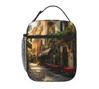 Italian Old Street Prints Insulated Lunch Tote Bag Lunch Box Reusable Lunch Cooler Bag for Women/Men Work, Picnic, School, Travel