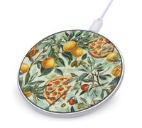 Italian Olive Emon Pizza Fast Portable Charger 10W Compact | Round Phone Charging Station Pad for Travel Work
