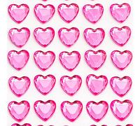 Italian Options - 10mm Cerise Heart Self Adhesive Stick on Gems (50 pcs)