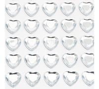 Italian Options - 10mm Clear Heart Self Adhesive Stick on Gems (50 pcs)