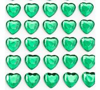 Italian Options - 10mm Emerald Heart Self Adhesive Stick on Gems (50 pcs)