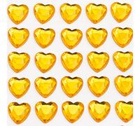 Italian Options - 10mm Gold Heart Self Adhesive Stick on Gems (50 pcs)