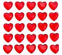 Italian Options - 10mm Red Heart Self Adhesive Stick on Gems (50 pcs)