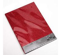 Italian Options 250GSM Non Shed Glitter Card Craft Paper 10 Sheets, A4 Size, Burgundy