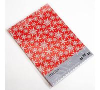 Italian Options 250GSM Non Shed Glitter Card Craft Paper 10 Sheets, A4 Size, Christmas Snowflakes