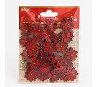 Italian Options 2cm Small Red Handmade Poinsettia Christmas Flower Card Making Craft Decorations (30 pieces)