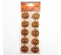 Italian Options 3cm Glitter Pumpkin Halloween Craft Decorations Self Adhesive Stickers for Children and Kids (10 pcs)