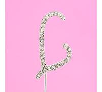 4.5cm Clear Crystal Diamante Rhinestone Cake Topper Alphabet Letters - Silver Letter L