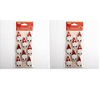 Italian Options 5cm Nordic Santa Christmas Craft Decorations - Self Adhesive (8 pcs) (Pack of 2)