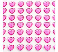 Italian Options - 6mm Cerise Heart Self Adhesive Stick on Gems (100 pcs)