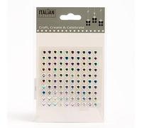 Italian Options - 6mm Iridescent Heart Self Adhesive Stick on Gems (100 pcs)