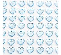 Italian Options - 6mm Pale Blue Heart Self Adhesive Stick on Gems (100 pcs)