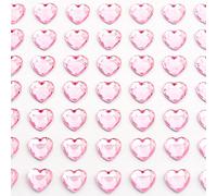 Italian Options - 6mm Pale Pink Heart Self Adhesive Stick on Gems (100 pcs)