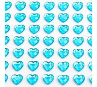 Italian Options - 6mm Turquoise Heart Self Adhesive Stick on Gems (100 pcs)