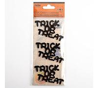 7cm x 4.5cm Glitter Trick or Treat Halloween Craft Decorations Self Adhesive Stickers for Children and Kids (3 pcs)