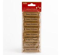 Italian Options 8 Kraft Happy Christmas Message Panels Card Making Gift Tags Decoration