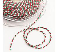 Italian Options Bakers Twine, 2mm x 50 Metres, Red/White/Green