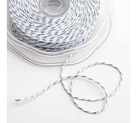 Italian Options Bakers Twine, 2mm x 50 Metres, Silver/White