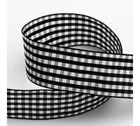 Italian Options Black Gingham Ribbon 16mm x 10 Metres