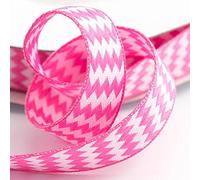 Italian Options Chevron Ribbon, 15mm x 10 Metres, Bright Pink