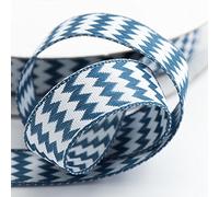 Italian Options Chevron Ribbon, 15mm x 10 Metres, Dark Blue