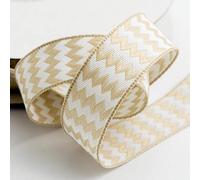 Italian Options Chevron Ribbon, 15mm x 10 Metres, Pale Gold